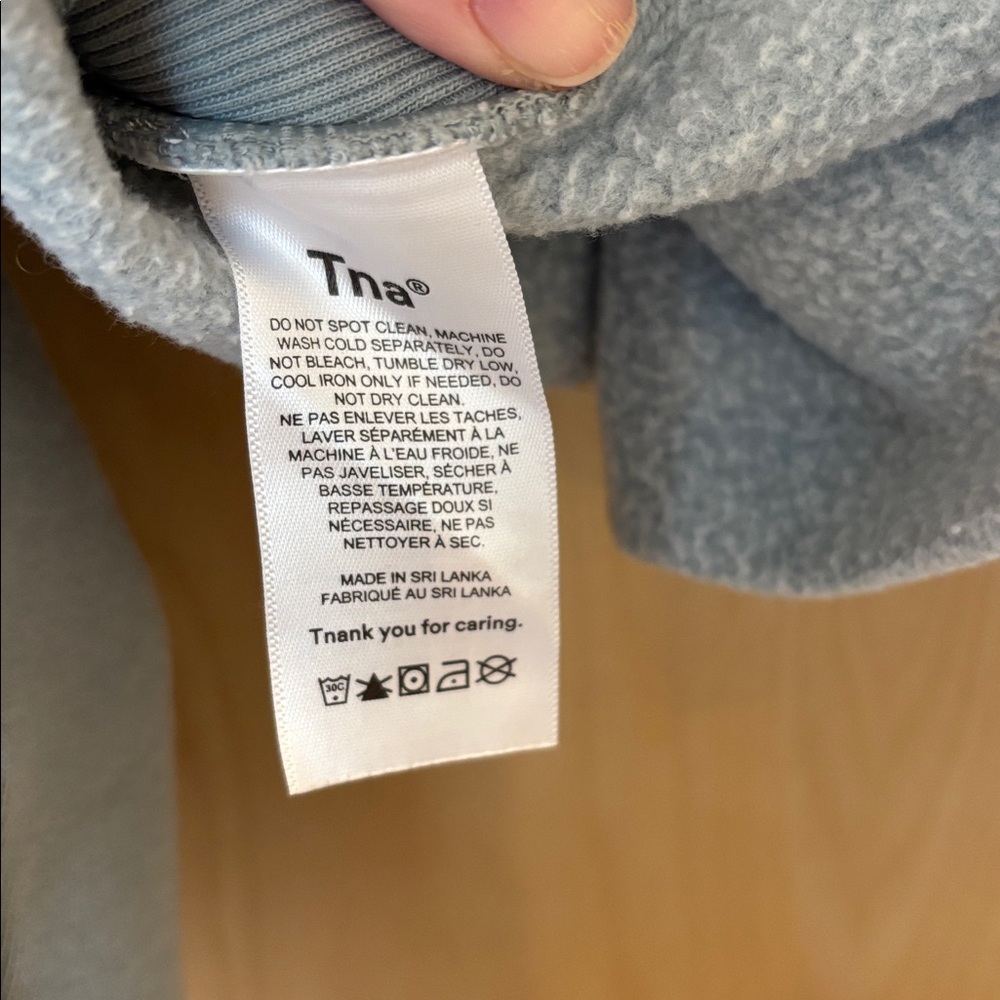 Aritzia Tna Hoodie Blue Cropped Cozy AF Size 2 - Picture 7 of 8